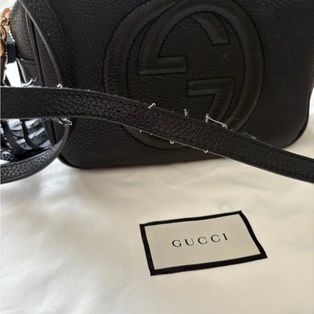 Gucci Black Pebbled Leather Disco Crossbody Bag - Picture 6 of 6